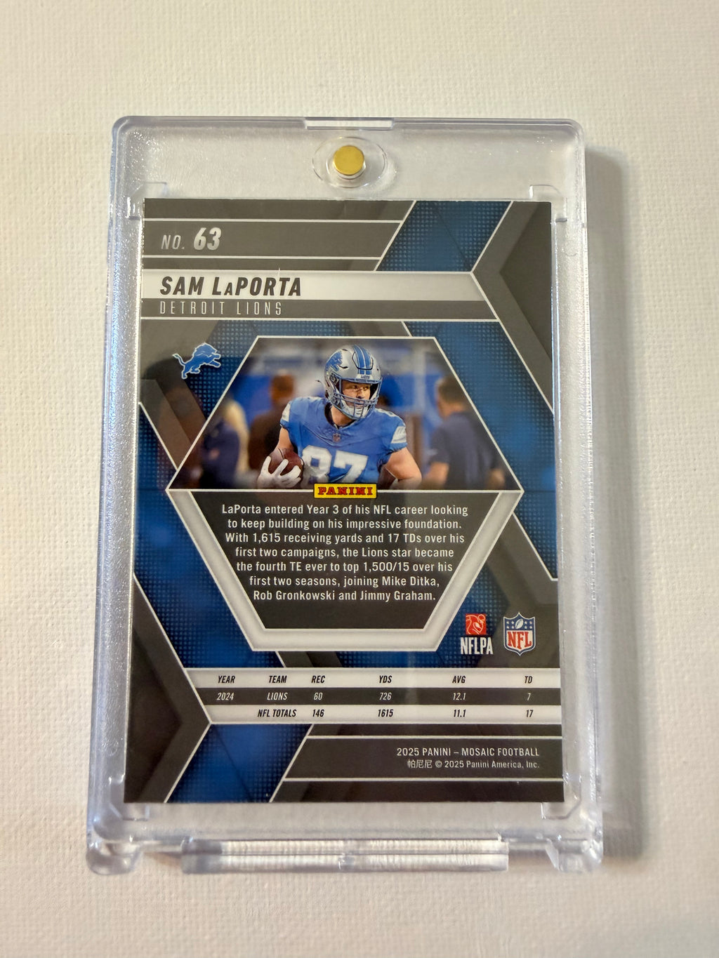 Sam Laporta 2025 Panini Mosaic Football #63