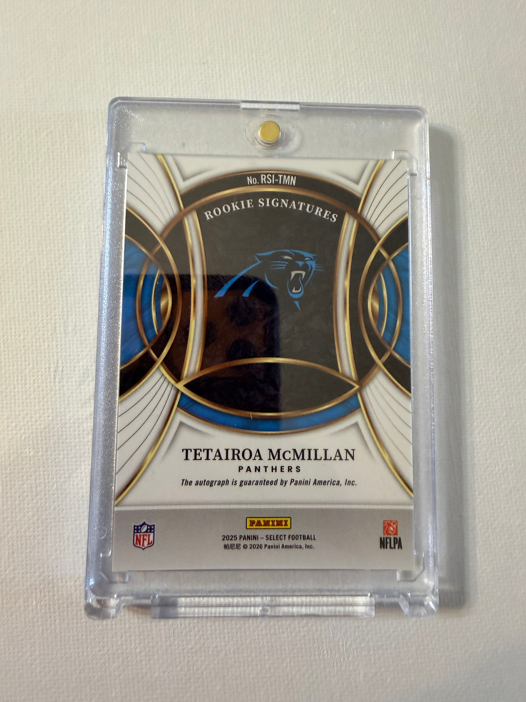 Tetairoa McMillan (RC) 2025 Select Football Rookie Signatures Patch