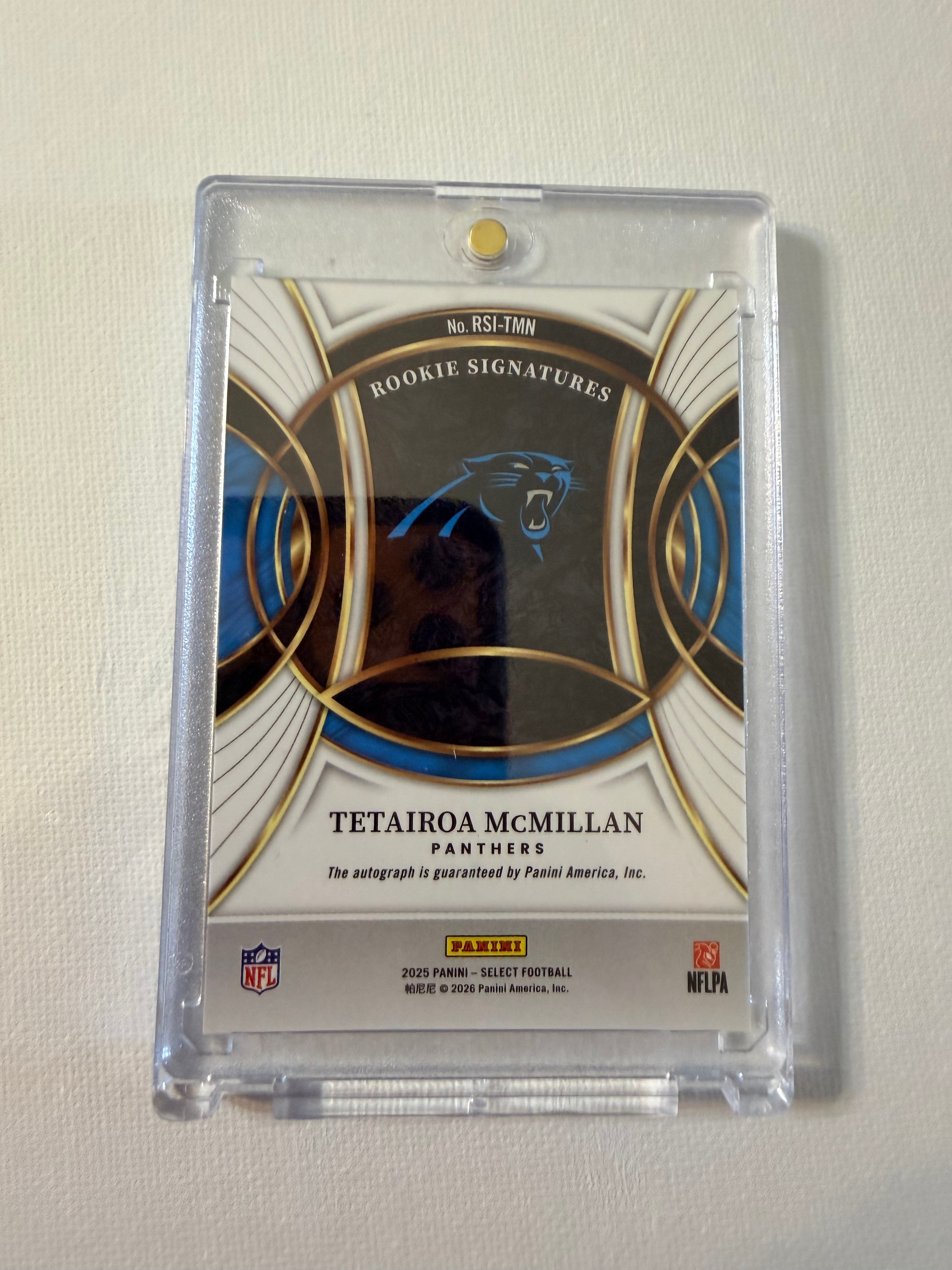 Tetairoa McMillan (RC) 2025 Select Football Rookie Signatures Patch