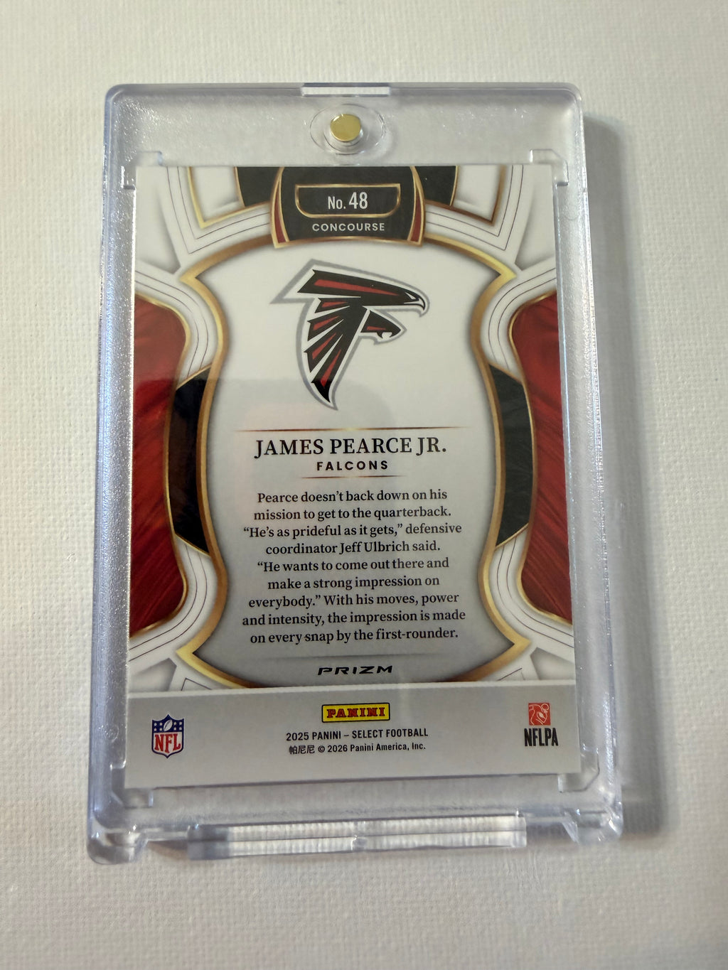 James Pearce Jr. (RC) 2025 Select Football #48