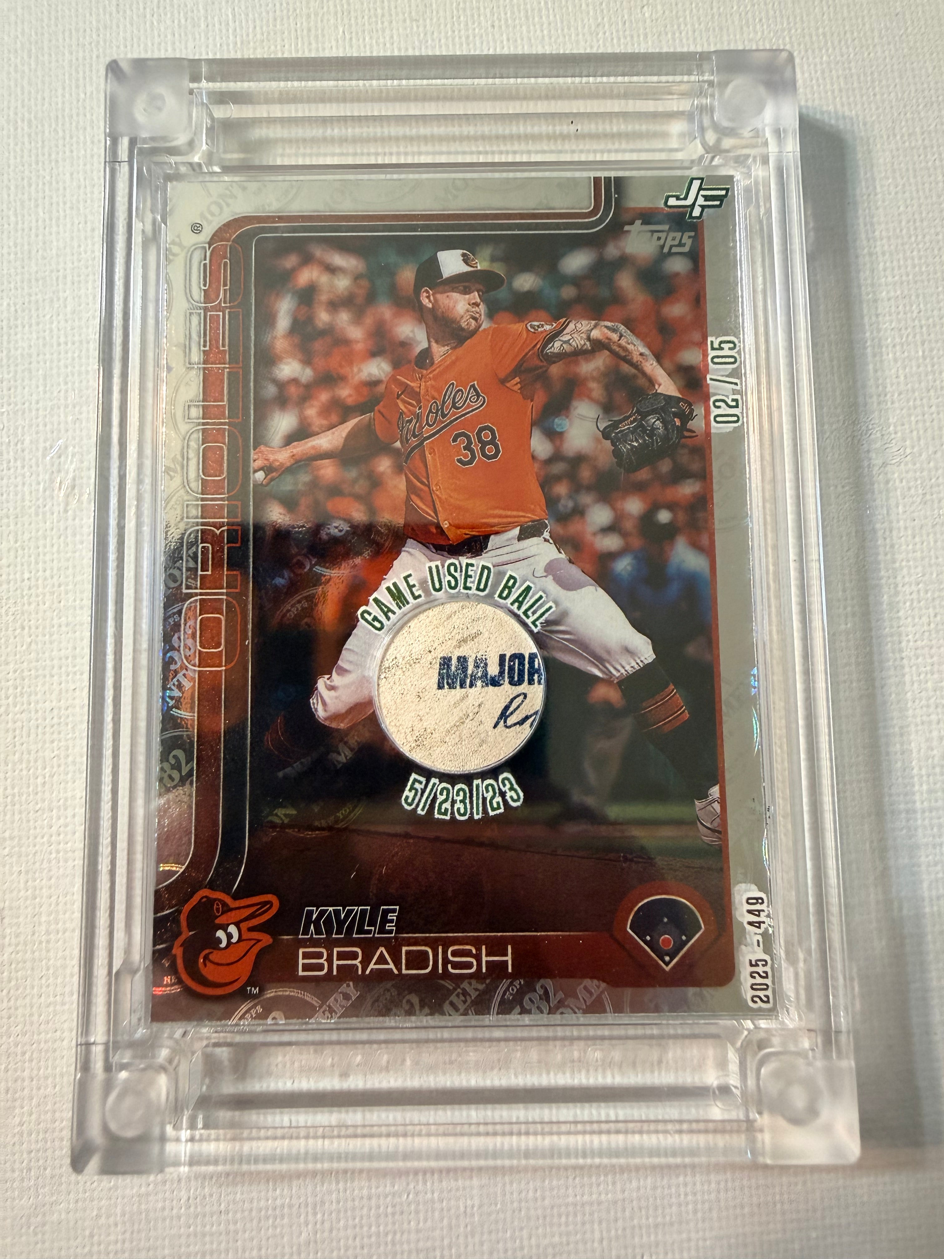 2025 Topps Series 2 Kyle Bradish "Game Used Ball" Relic Black Parallel (#02/05)