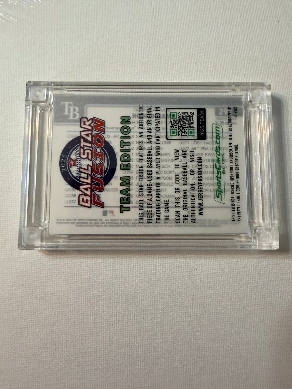 2025 Topps "Game Used Ball" Relic Black Parallel featuring Taylor Walls and José Caballero (#05/05)