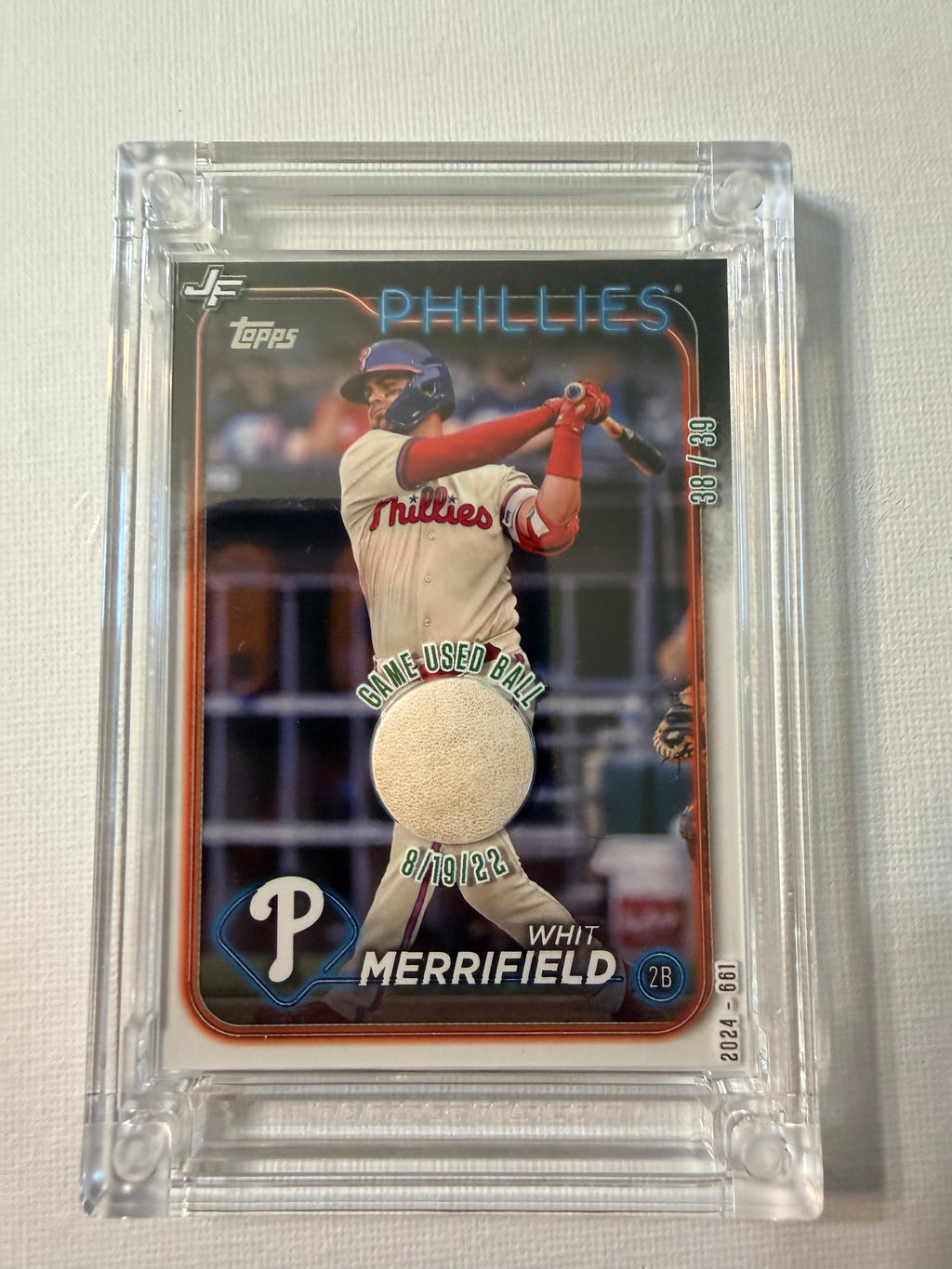 2024 Topps Update Whit Merrifield "Game Used Ball" Relic Black Border Parallel (#38/39)