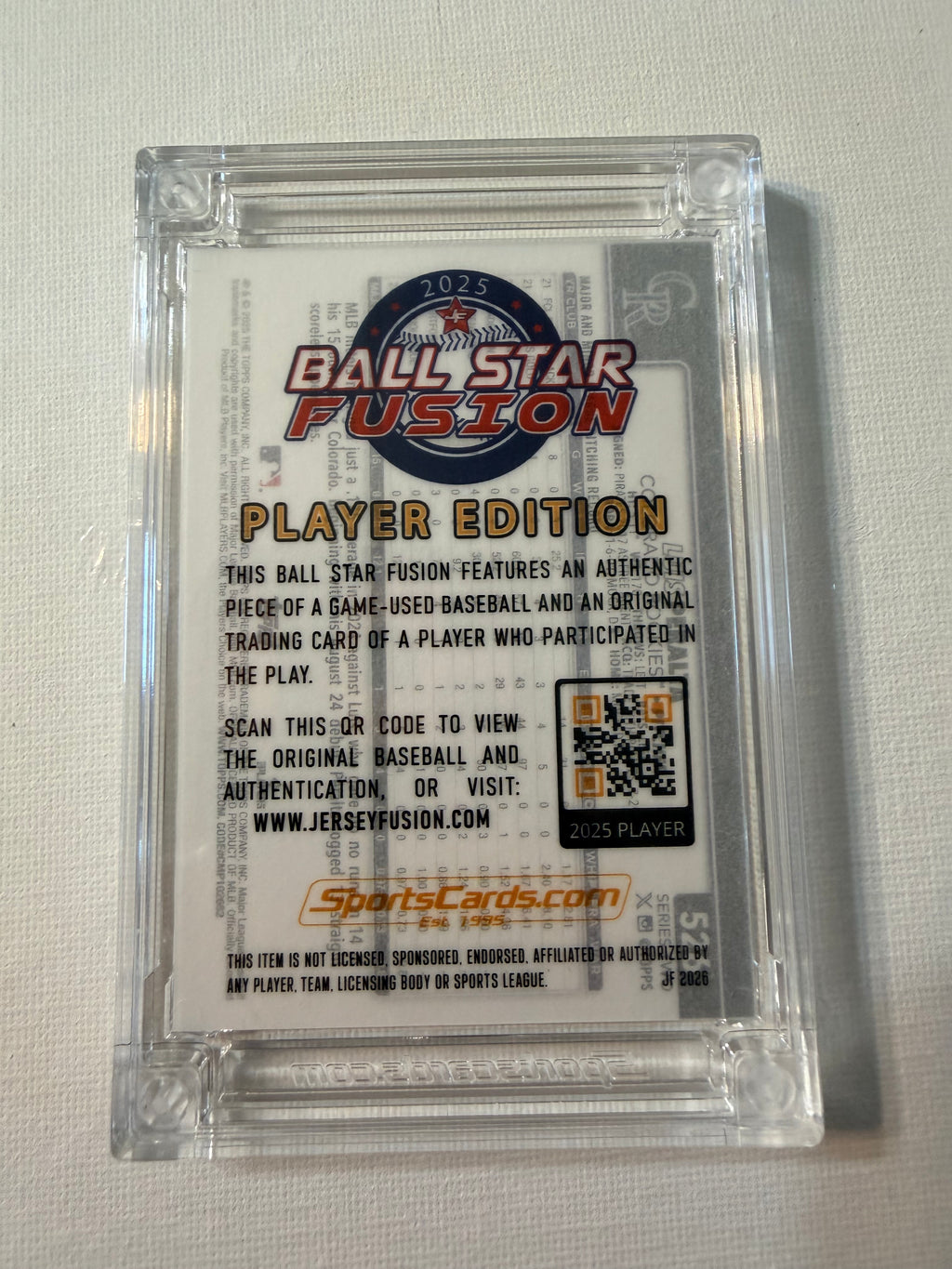2025 Topps Series 2 Luis Peralta "Game Used Ball" Relic Black Border Parallel (#22/39)