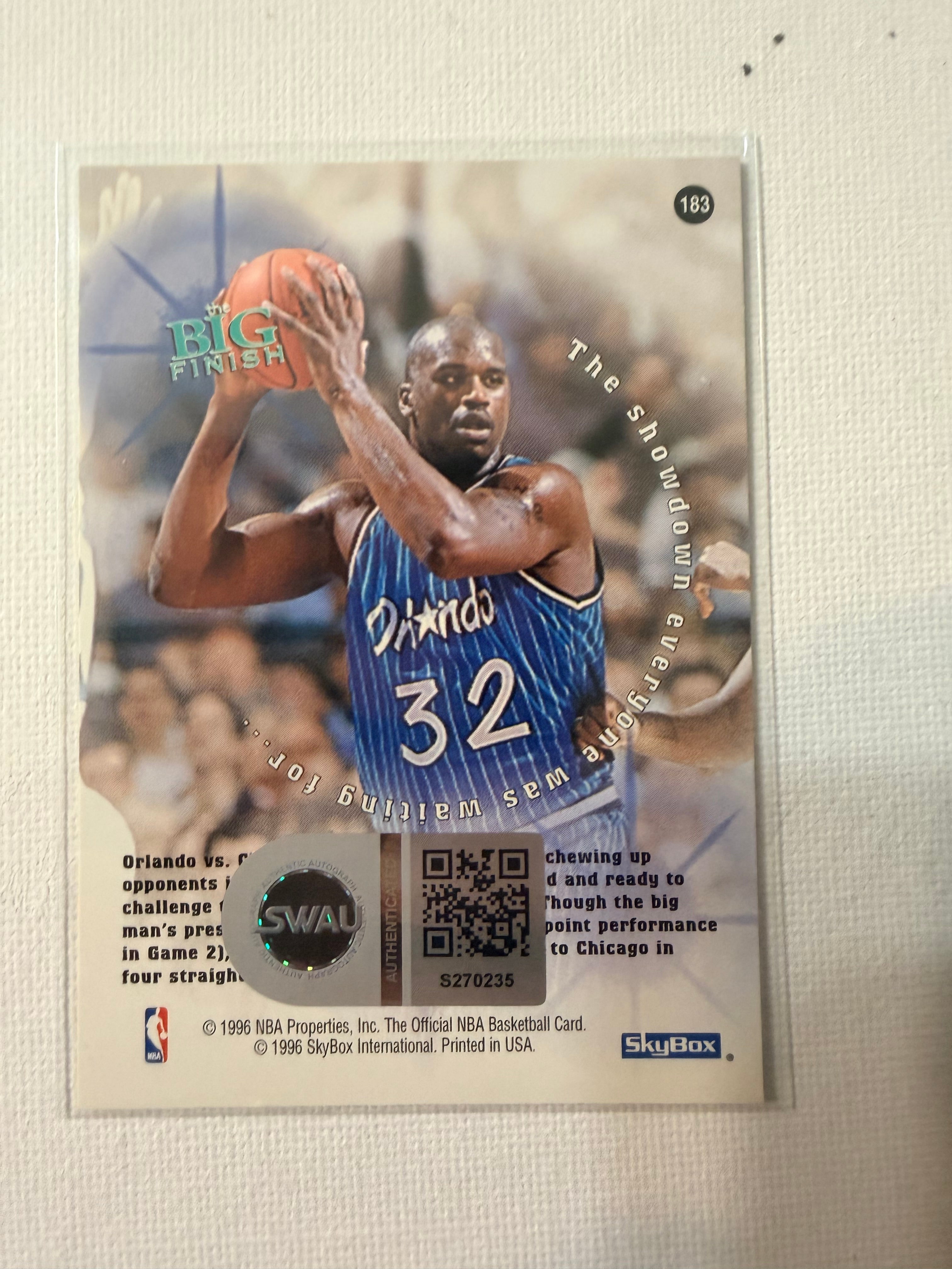 Shaq Signed 1996 Skybox "The Bog Finish"