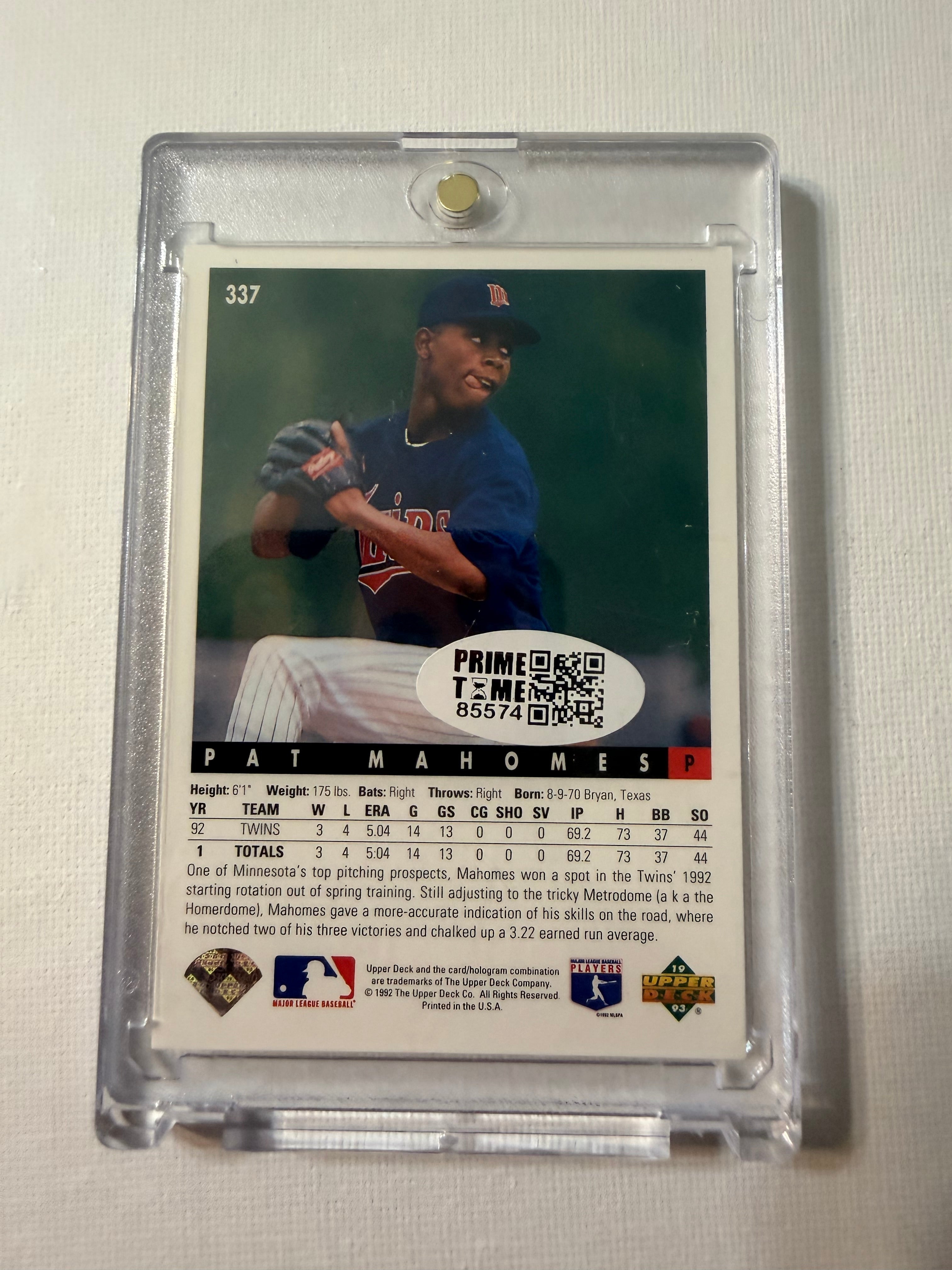 Pat Mahomes Sr. Signed 93 Upper Deck #337